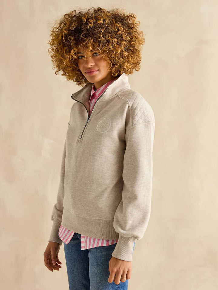 Joules Racquet Half Zip Sweatshirt - Cream