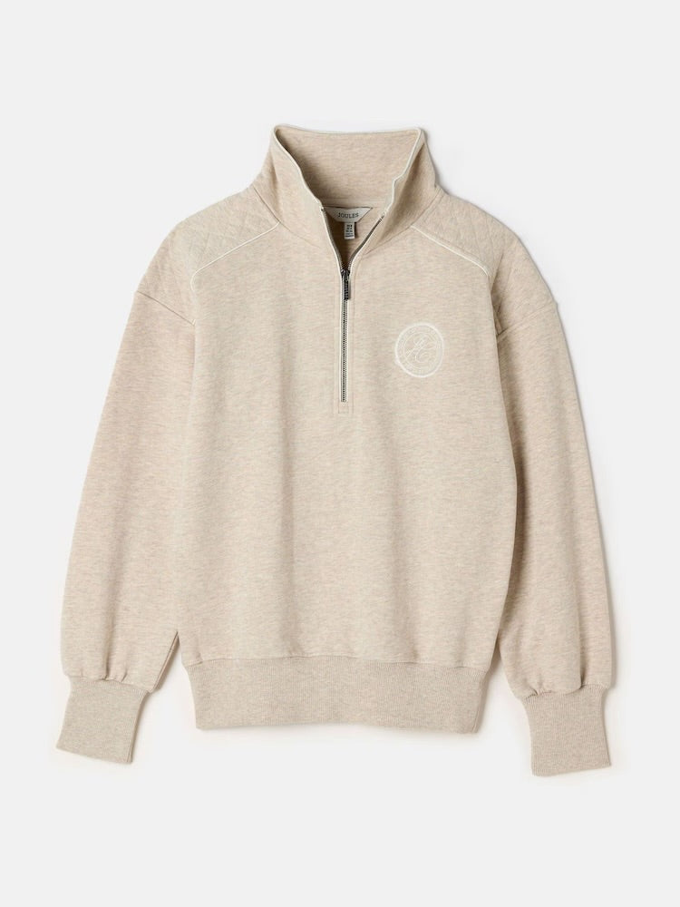 Joules Racquet Half Zip Sweatshirt - Cream