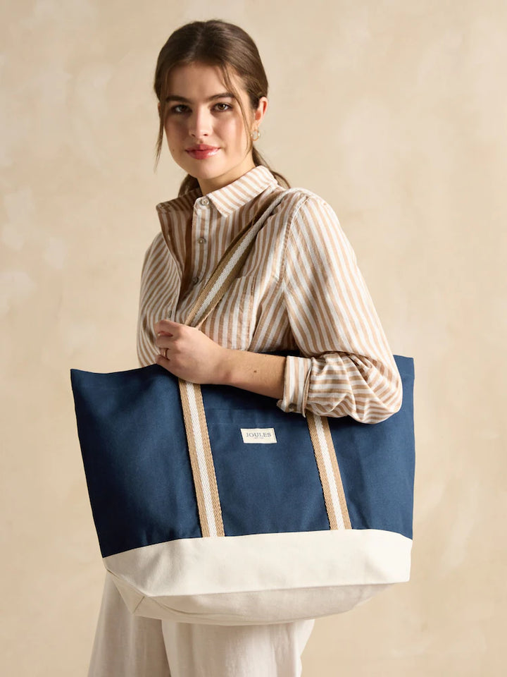 Joules Promenade Canvas Tote Bag - Navy