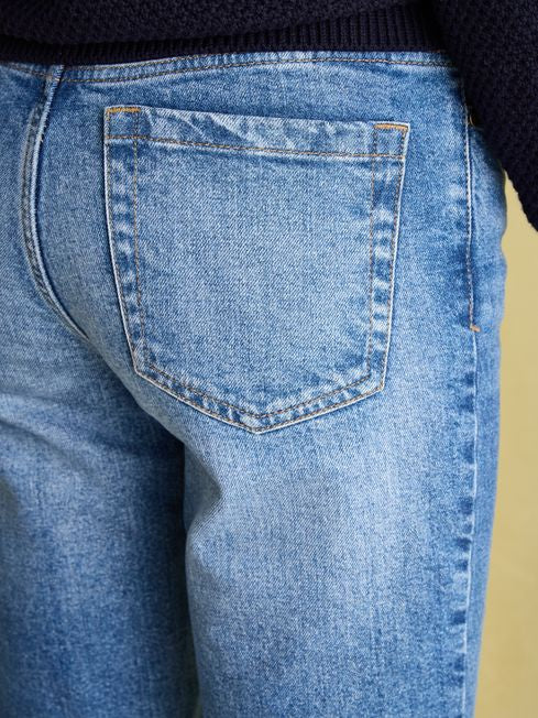 Joules Slim Straight Jeans - Mid Wash Blue