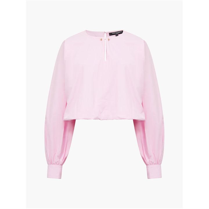 French Connection Cambria Bubble Hem Top - Bubblegum Pink