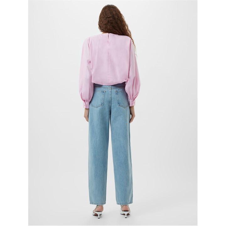 French Connection Cambria Bubble Hem Top - Bubblegum Pink