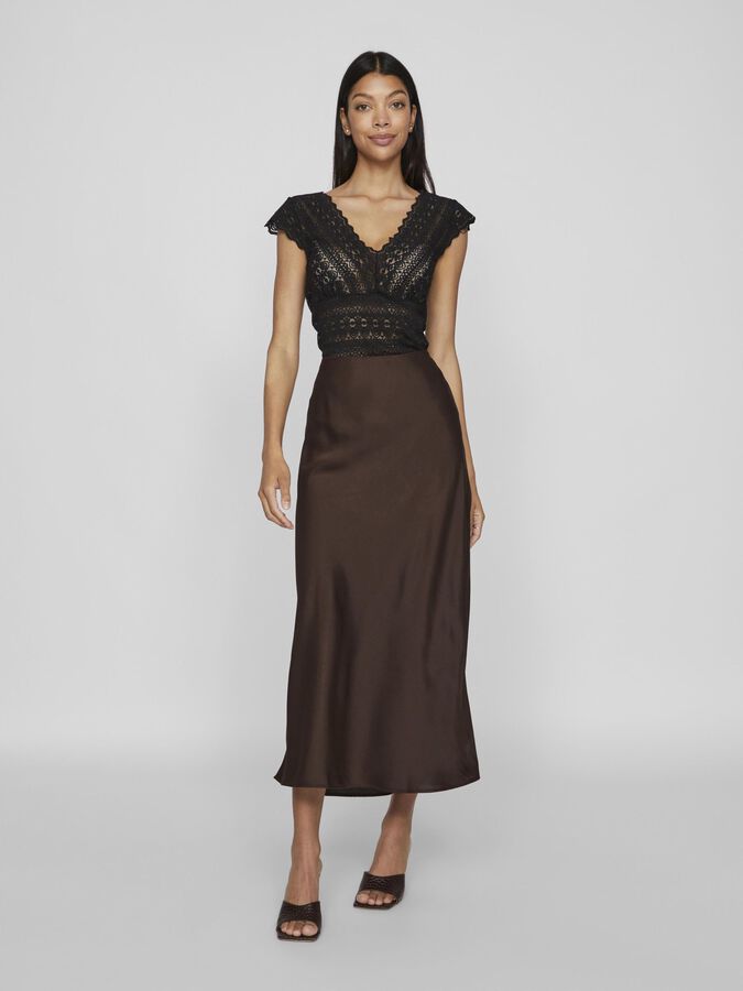 Ellette Midi Skirt - Coffee Bean