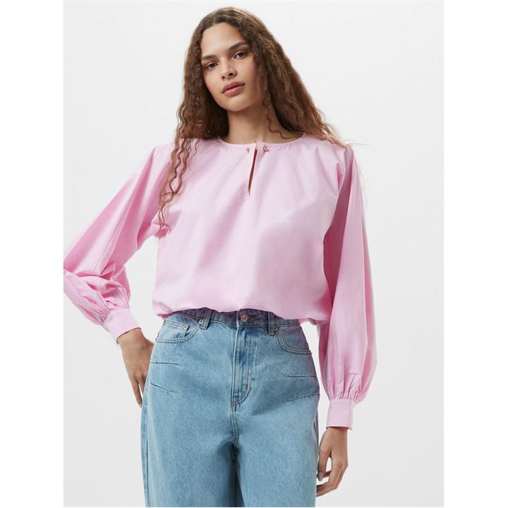 French Connection Cambria Bubble Hem Top - Bubblegum Pink