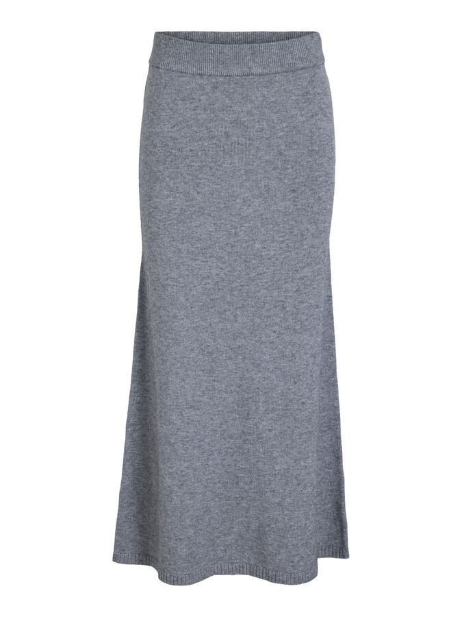 Lilo Knitted Midi Skirt - Medium Grey Melange