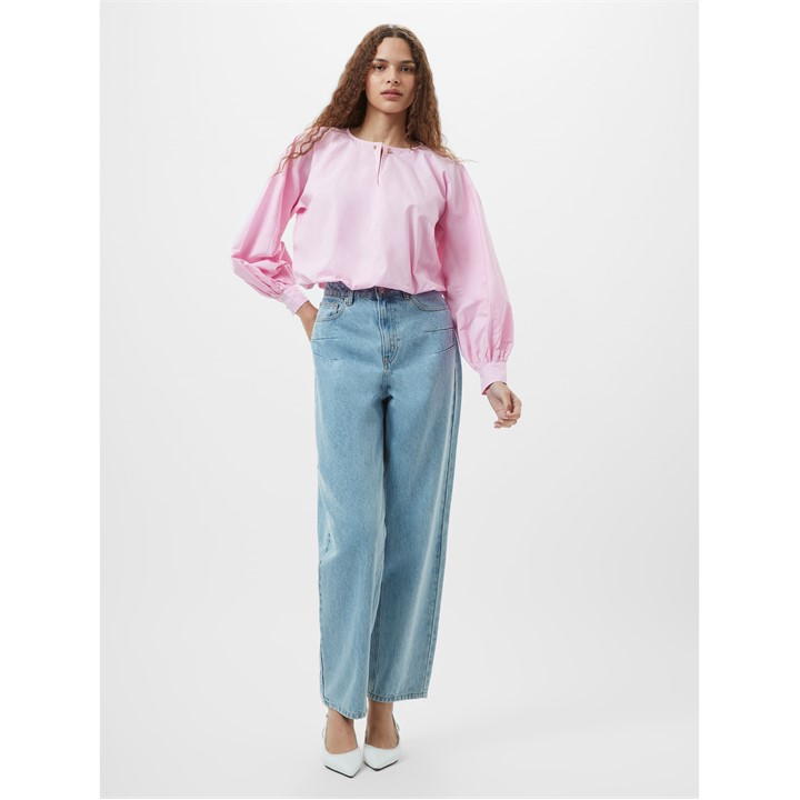 French Connection Cambria Bubble Hem Top - Bubblegum Pink