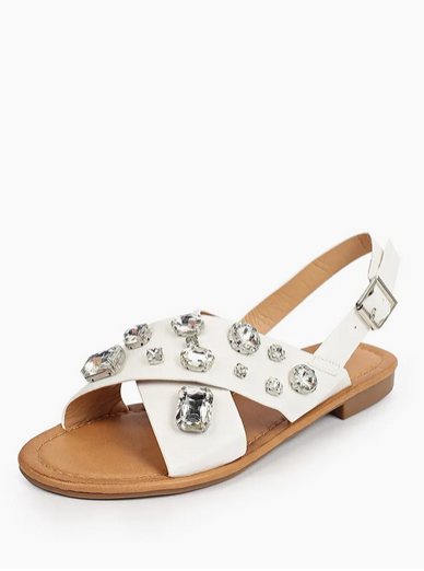 White flat slingback sales sandals