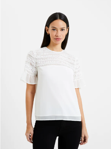 French Connection Carina Embellished Top - Winter White – Spoilt