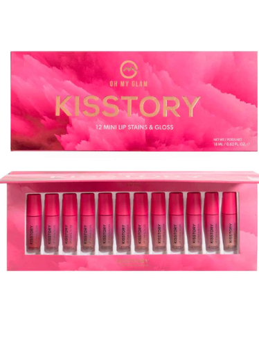 Oh My Glam Kisstory 12 Mini Lip Stains & Gloss