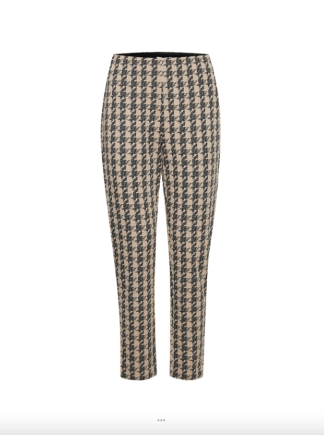 Kate Houndstooth Pants - Doeskin Houndstooth