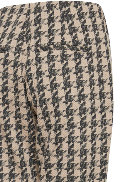 Kate Houndstooth Pants - Doeskin Houndstooth