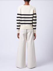 French Connection Quinley Striped Jumper - Classic Cream/Black