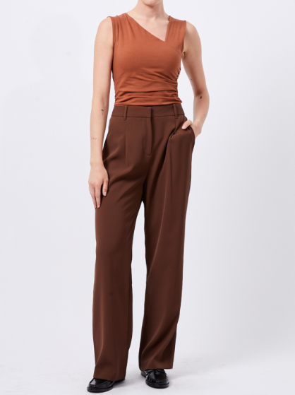 French Connection Harrie Suiting Trouser - Chocolate Chocolate