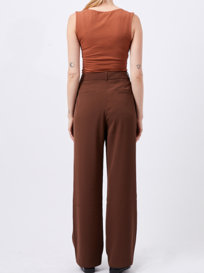 French Connection Harrie Suiting Trouser - Chocolate Chocolate