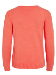 Ril V-Neck Knit Top - Coral