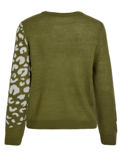 Leleo Jaquard Knit Top - Olive