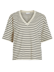 Sinny V-Neck Top - Birch/Black