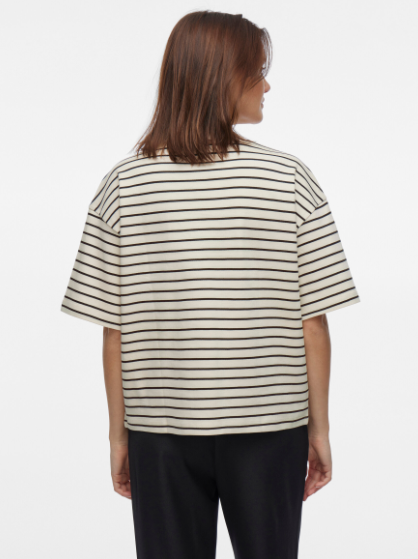 Sinny V-Neck Top - Birch/Black