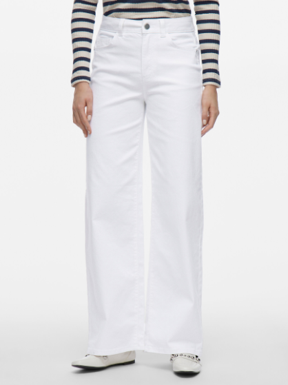 Emma Wide Leg Jean - White