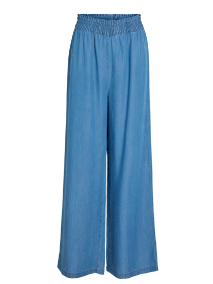 Givani Wide Leg Pants - Light Blue Denim