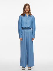 Givani Wide Leg Pants - Light Blue Denim