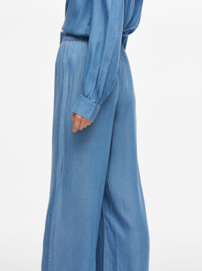 Givani Wide Leg Pants - Light Blue Denim