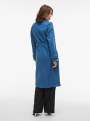 Denim Trench Coat - Medium Blue Denim