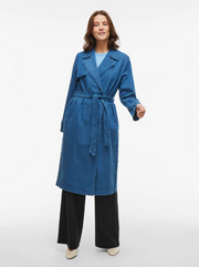 Denim Trench Coat - Medium Blue Denim