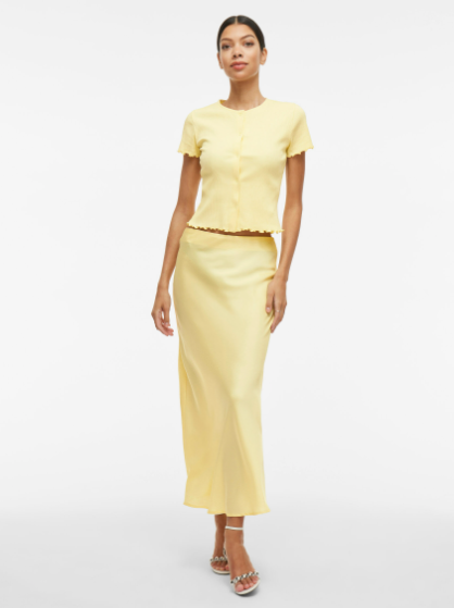 Ellette Midi Skirt - Pale Banana