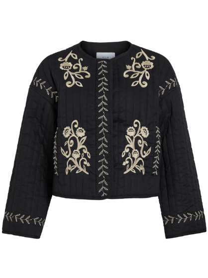 Sky Embroidered Jacket - Black