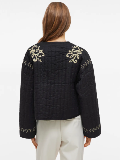 Sky Embroidered Jacket - Black