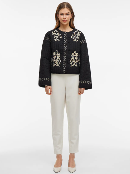 Sky Embroidered Jacket - Black