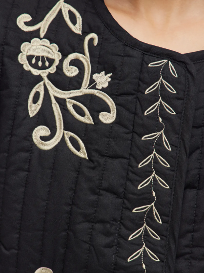 Sky Embroidered Jacket - Black