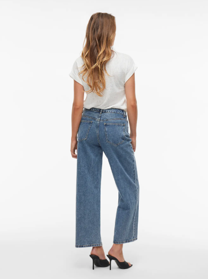 Mollie Wide Leg Jean - Medium Blue