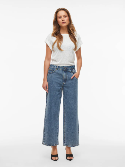 Mollie Wide Leg Jean - Medium Blue