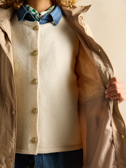 Hensley Waterproof Longline Coat with Packable Hood - Tan Brown