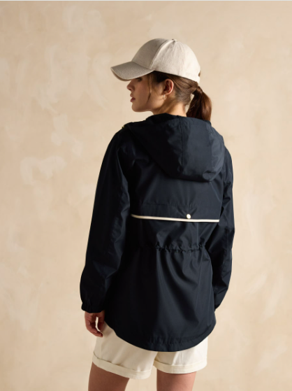 Holt Packable Waterproof Raincoat with Hood - Navy