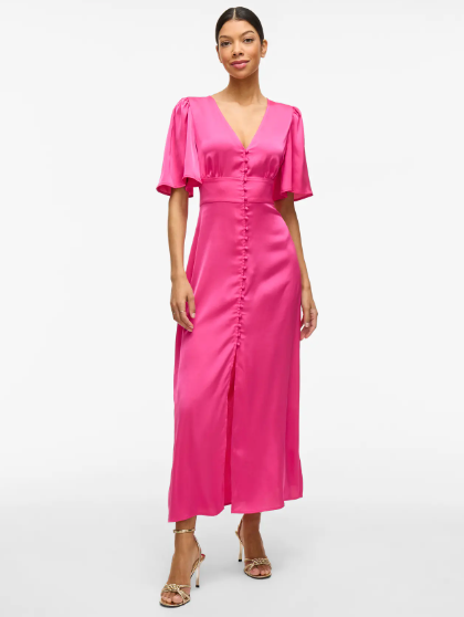 Ravenna Midi Dress - Raspberry Rose