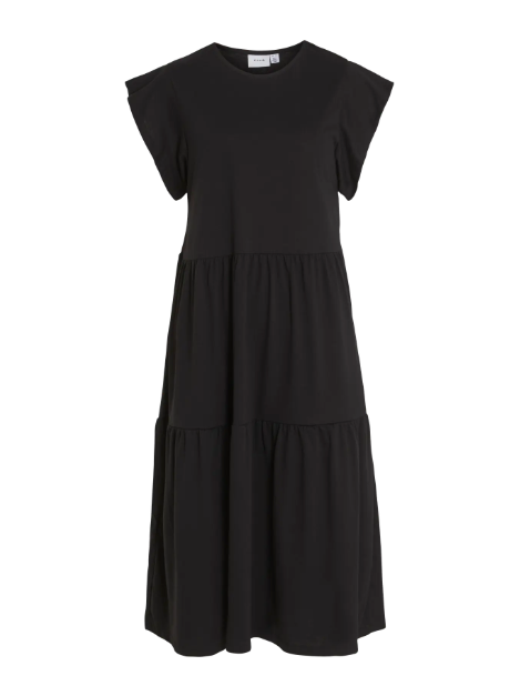 Summer Midi Smock Dress - Black