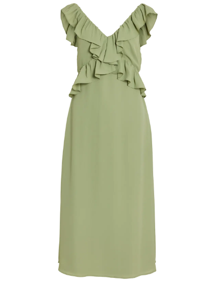 Elke V-Neck Midi Dress - Sage