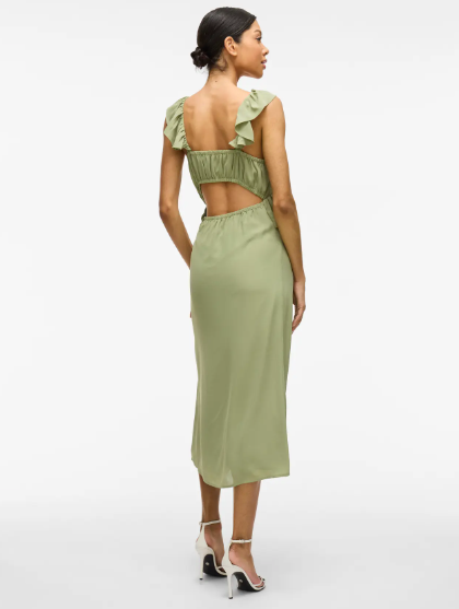 Elke V-Neck Midi Dress - Sage