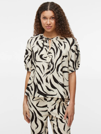 Clo V-Neck Top - Marble Swirl