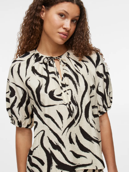 Clo V-Neck Top - Marble Swirl