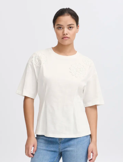 Nabia Tapered T-Shirt - Cloud Dancer