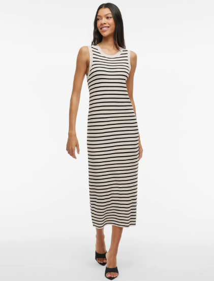 Zicha Knit Midi Dress - Birch/Black