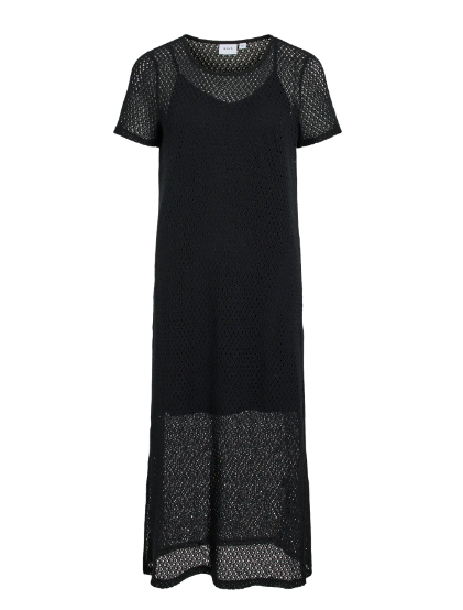 Mine Crochet Midi Dress - Black