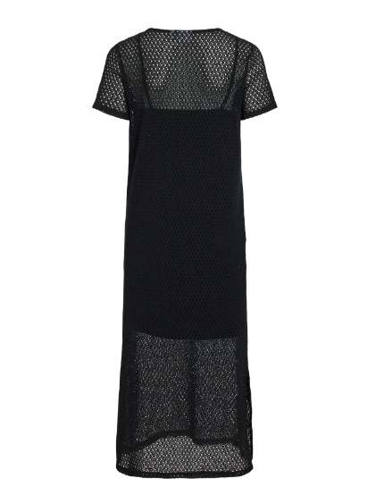 Mine Crochet Midi Dress - Black