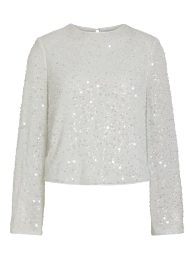 Mana Sequin Top - Cloud Dancer