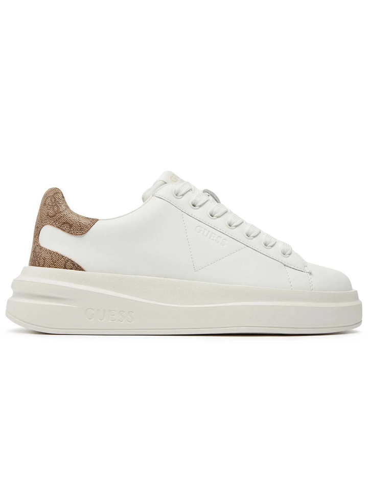 Guess Elbina Sneaker - Beige Logo/White