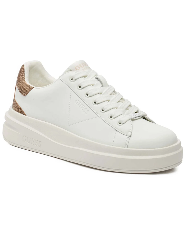 Guess Elbina Sneaker - Beige Logo/White